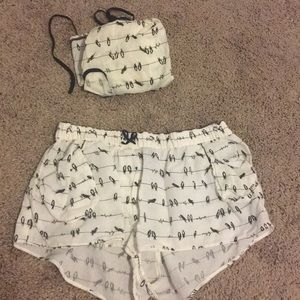 bird on Powerline bundle (Cami top/ pocket shorts)